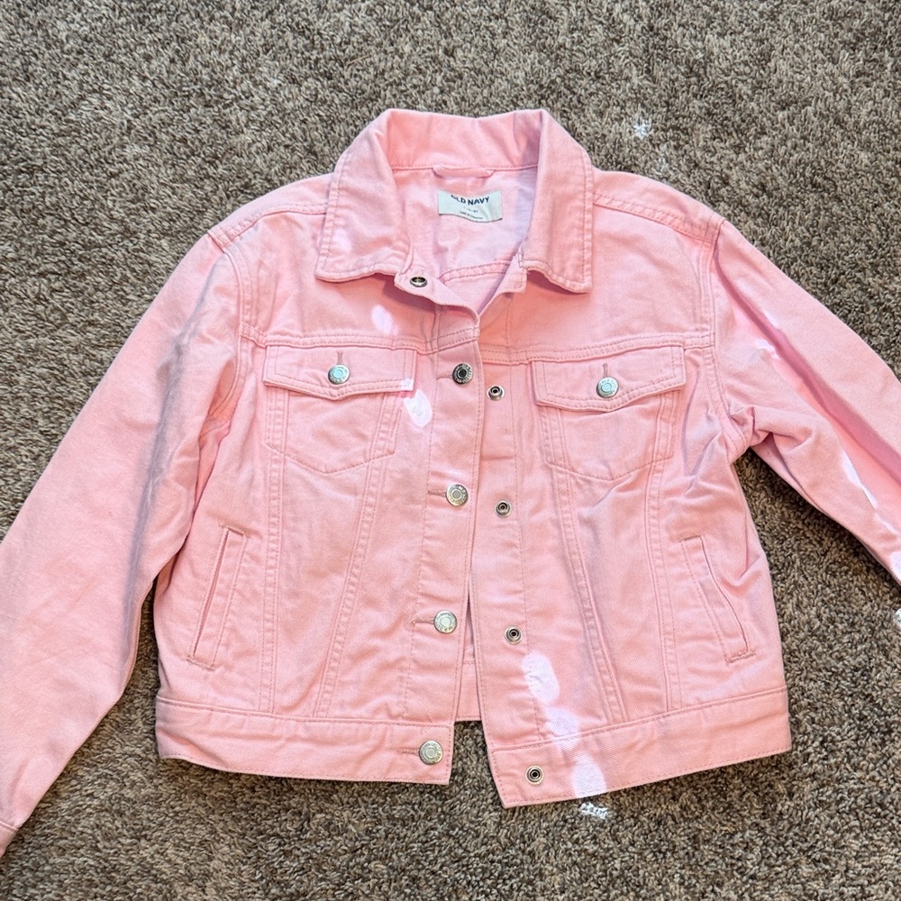 Old Navy Light Pink Kids Jean Jacket size L 10/12